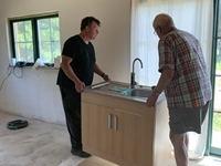 Vorbereitung für die Fliesenarbeiten