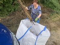 30.8.25: Es wird das angelegte Unkraut beseitigt