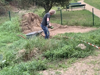 Die Regenwasserleitung wird vorbereitet